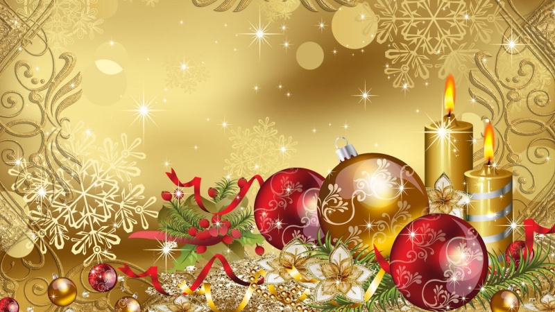 merry, 2K, hd, gold, christmas, desktop