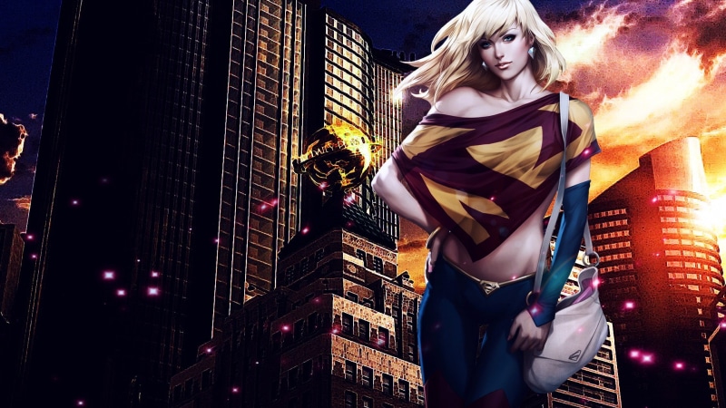 1080P, Supergirl, city, Artgerm, superhero