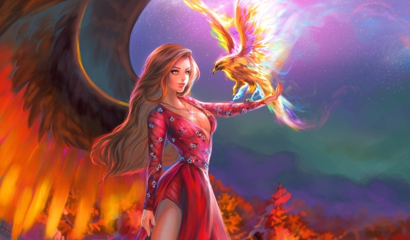 Angel, Phoenix, Fantasy, 1080P, Blonde, Long Hair, Bird, Woman