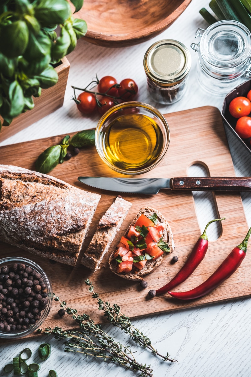 hungry, food, food and drink, country bread, freshness, 4K, vegetable, table, spice, top, chilli peppers, ingredient, glass, healthy eating, fruit, foodie