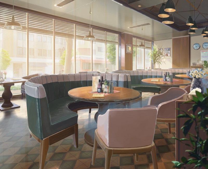 Chair, Original, Anime, Coffee Shop, 2K, Table