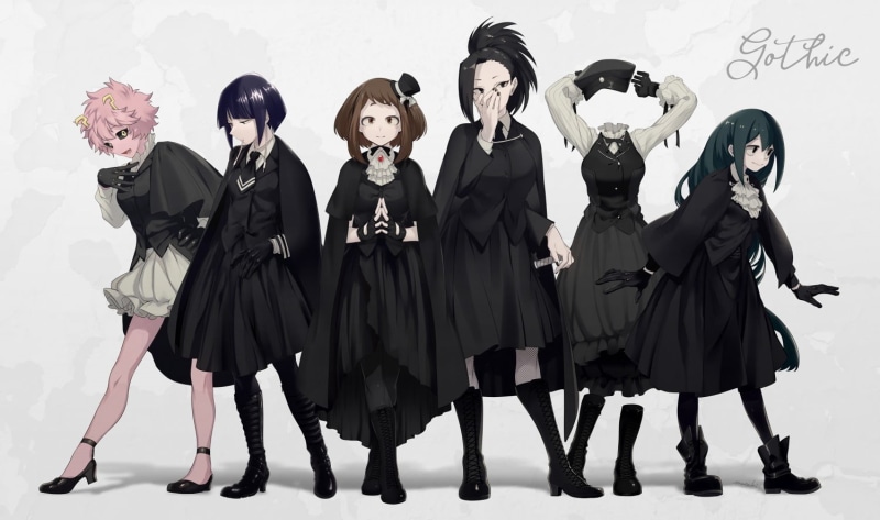 arts culture and entertainment, indoors, 720P, performance, celebration, Hagakure Tōru, mask, Yaoyorozu Momo, event, adult, group of people, standing