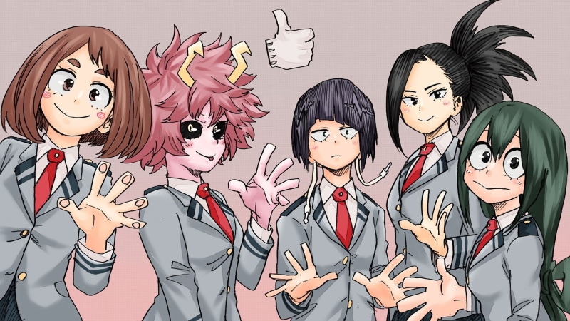 Tsuyu Asui, Ochako Uraraka, Uraraka Ochako, 1080P, Mina Ashido, Kyoka Jiro, Toru Hagakure, Boku no hero, Boku no Hero Academia, Momo Yaoyorozu, anime