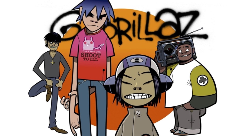 Noodle, 2-D, Gorillaz, Murdoc Niccals, Russel Hobbs, Jamie Hewlett, 1080P
