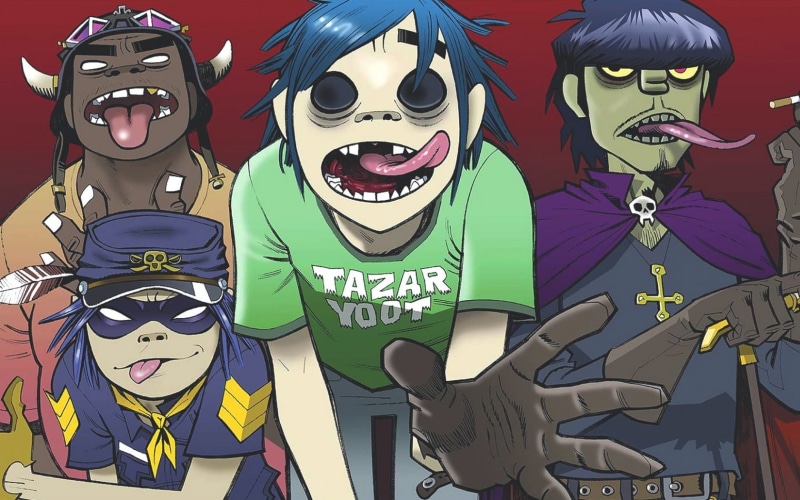 creativity, costume, disguise, Murdoc Niccals, Noodle, close-up, halloween, purple, fun, mask, event, Russel Hobbs, 2-D, mask - disguise, celebration, Jamie Hewlett