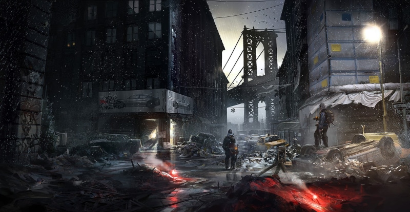 building exterior, house, illuminated, building, outdoors, Tom Clancys The Division, 1080P, snowing, rain, rainy season, city, window, cold temperature