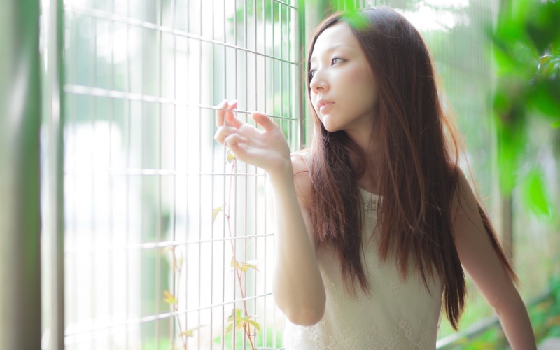 1080P, Fence, Girl, Long, Hair, Light, Asian