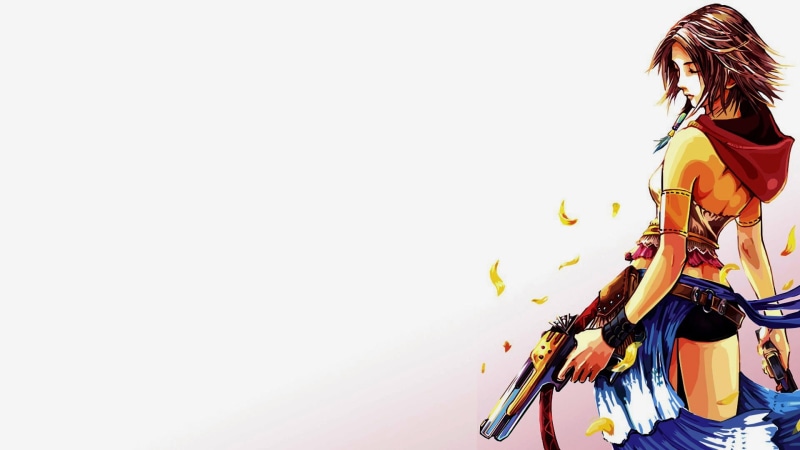 real people, Final Fantasy, Yuna, nature, clothing, leisure activity, standing, rear view, 1080P, anime girls, short hair, copy space, scarf, simple background