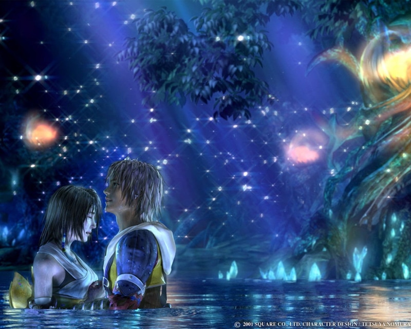 yuna, water, nature, child, girls, childhood, firework, two people, celebration, adult, offspring, positive emotion, looking, Final Fantasy X, night, family