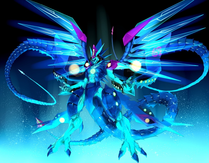 water, glowing, abstract, multi colored, colored background, Anime, studio shot, digital composite, technology, indoors, motion, blue, galaxy eyes prime photon dragon