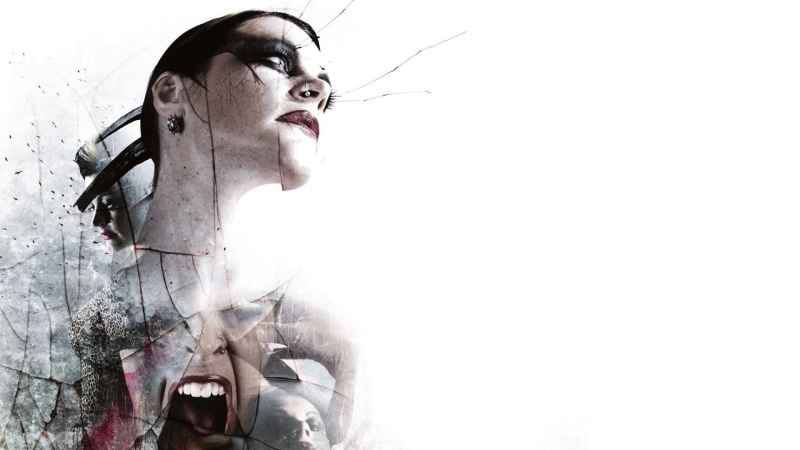 copy space, singer, young adult, one person, mouth open, young men, nature, Floor Jansen, digital composite, Nightwish, brunette, portrait, day, sky, women
