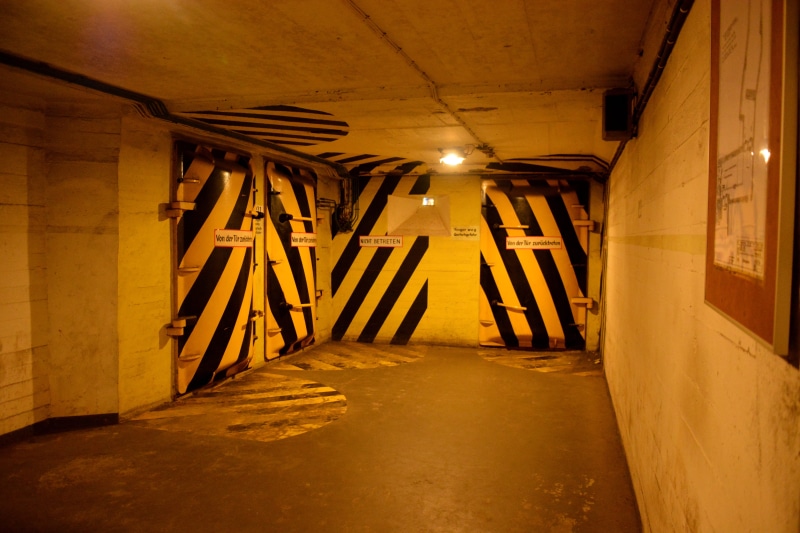 interior, light, indoors, ceiling, cellar, bunker, hamburg, air-raid shelter, brown, corridor, arcade, night, yellow, no people, architectural column, the way forward