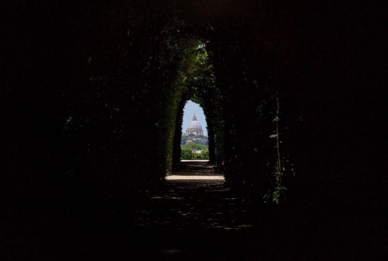 abstract, diminishing perspective, bunker, footpath, no people, empty, arch, painting, vanishing point, outdoors, growth, corridor, crypt, patio, path