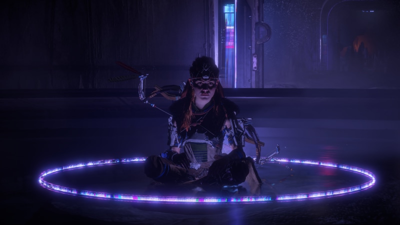 bunker, Aloy (Horizon: Zero Dawn), 4K, Horizon: Zero Dawn, sitting, cave, horizon zero dawn, vault