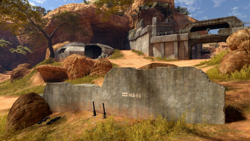 fortress, grenades, Africa, turrets, screen shot, bunker, in-game, High Ground (Multiplayer Map), Halo 3, 4K, PC gaming, wall