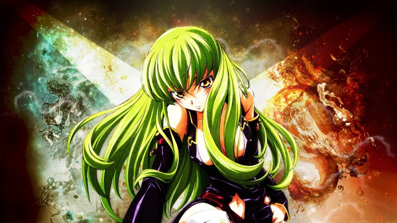 anime, indoors, water, nature, one person, animal, animals in the wild, green color, Code Geass, undersea, sea life, close-up, animal themes, C.C., animal wildlife