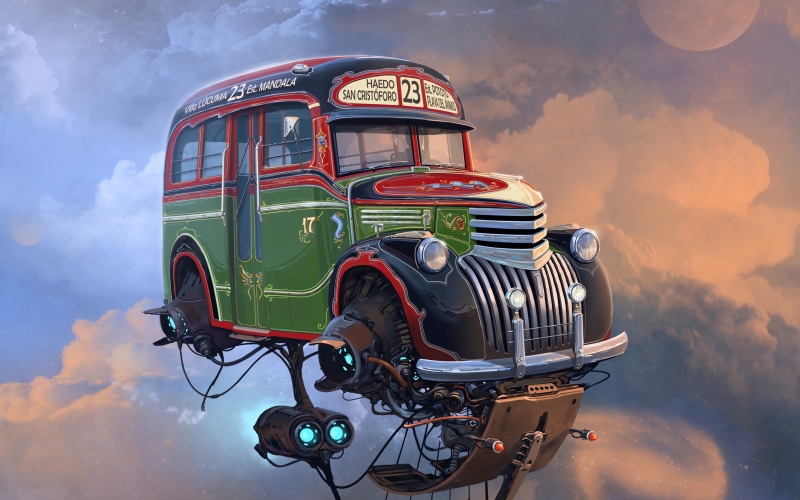 sky, future, car, art, miscellaneous, Alejandro Burdisio, 4K, fiction