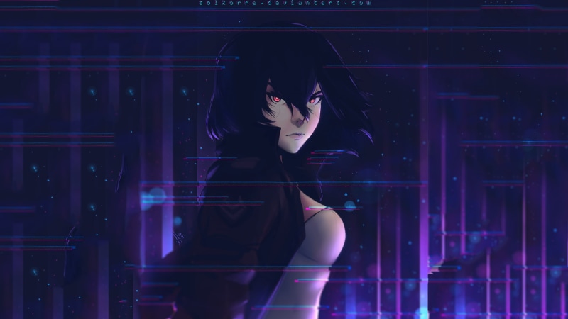 1080P, cyberpunk, Motoko Kusanagi, Ghost in the Shell, SolKorra, cyborg, Major, anime, Kusanagi Motoko