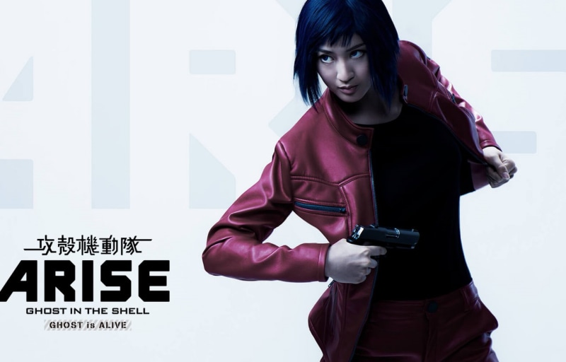 cosplay, Ghost in the Shell: ARISE, black, face, young women, blue eyes, standing, lifestyles, blue hair, Asian, indoors, Kusanagi Motoko, T-shirt, hands