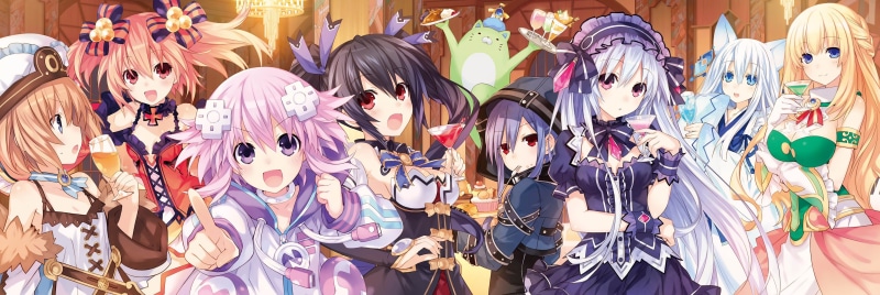 clothing, art and craft, human representation, choice, in a row, store, indoors, large group of objects, variation, hyperdimension neptunia, sale, panoramic