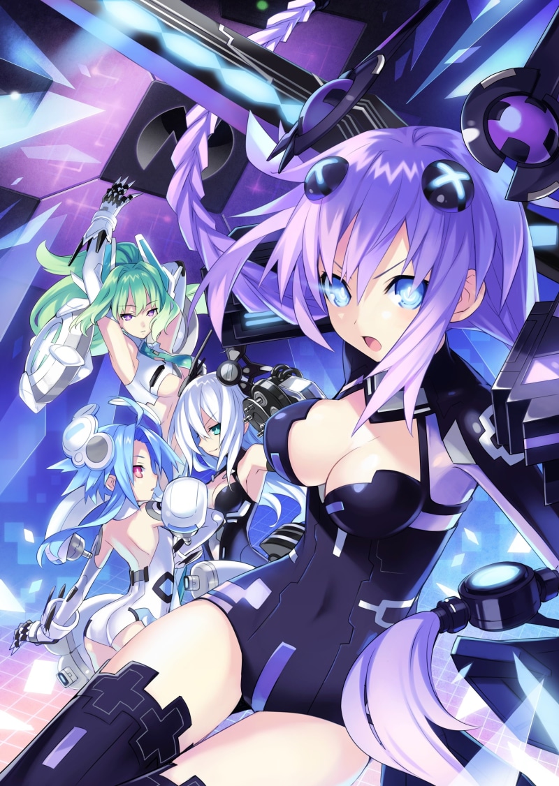 Vert (Hyperdimension Neptunia), anime, Hyperdimension Neptunia, Blanc (Hyperdimension Neptunia), Anime Girls, Noire (Hyperdimension Neptunia), 4K, Neptune (Hyperdimension Neptunia)