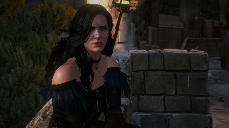 sitting, black, Yennefer of Vengerberg, fashion, lifestyles, real people, looking, day, hairstyle, casual clothing, hair, digital, contemplation