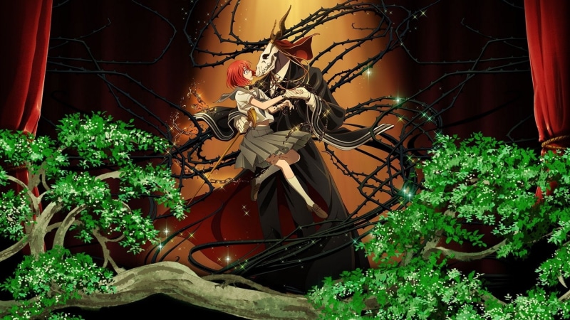 metal, day, connection, cable, architecture, tree, red, no people, hatori chise, haired, outdoors, 1080P, green color, front or back yard, plant, mahoutsukai no yome