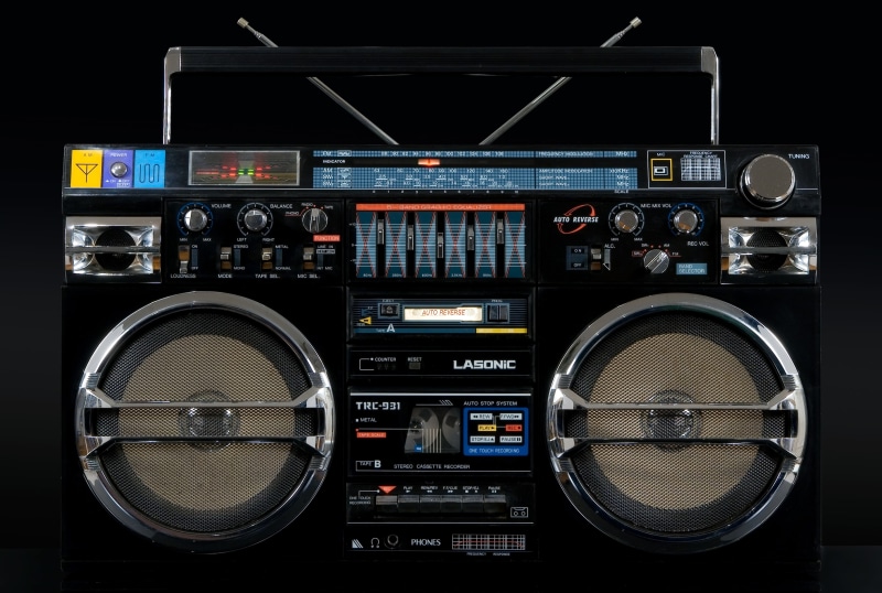 black, boombox, no people, 2K, audio equipment, equipment, technology, front view, audio electronics, Lasonic, noise, music, amplifier, radio, retro, knob