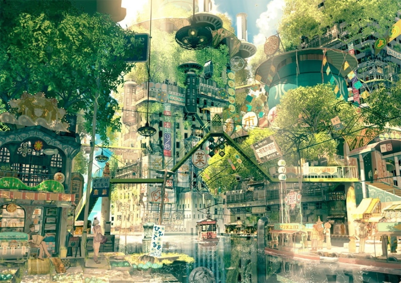 artwork, cityscape, fantasy art, anime, 720P, Imperial Boy, animation