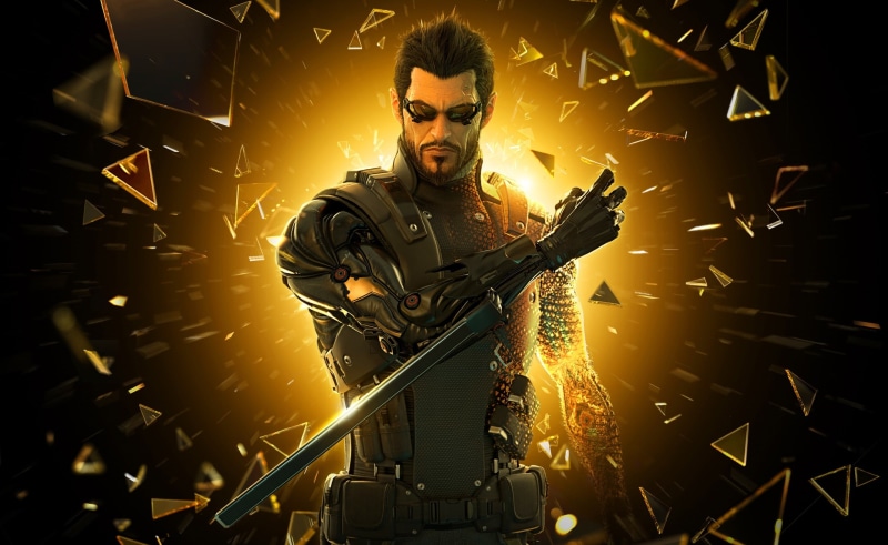 adult, young men, sunglasses, revolution, Adam, cover, game, three quarter length, Deus, 2K, glasses, security, Human, men, Deus Ex, indoors, occupation