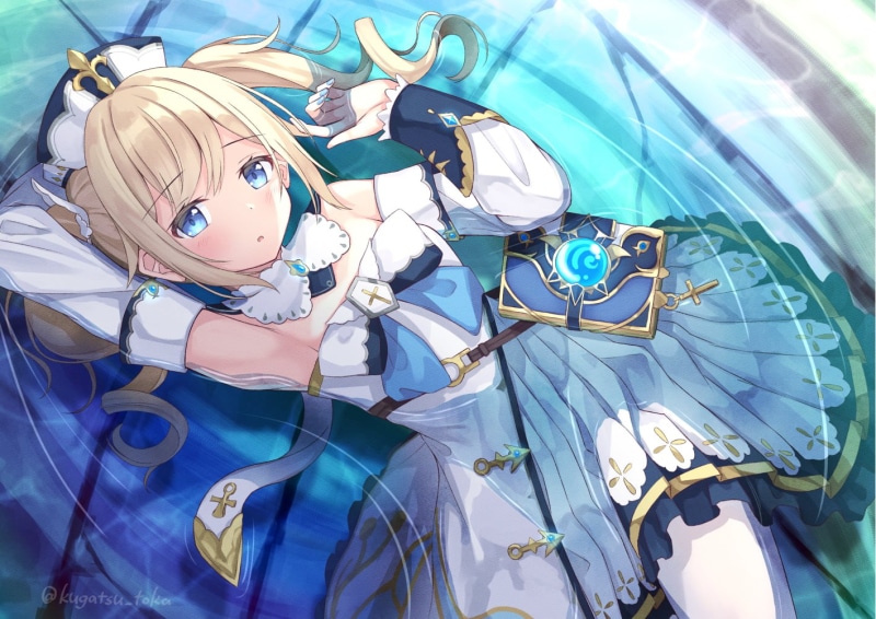 anime girls, barbara (genshin impact), 720P, Genshin Impact, blue eyes, blonde