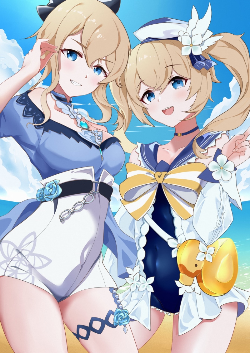 barbara (genshin impact), Genshin Impact, 2K, anime girls, Jean (Genshin Impact)