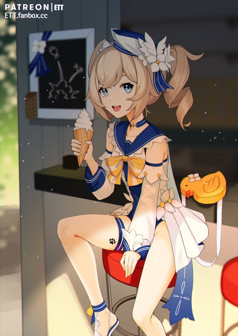swimwear, thighs, Genshin Impact, 720P, barbara (genshin impact), anime girls