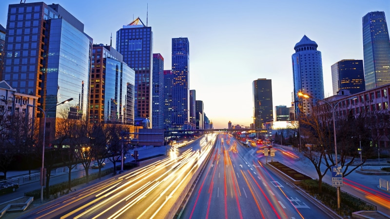 cityscape, outdoors, long exposure, modern, Beijing, city life, building, speed, no people, nature, highway, office building exterior, sky, blurred motion