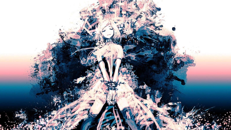 abstract, anime girls, anime, 720P, gradient, bound