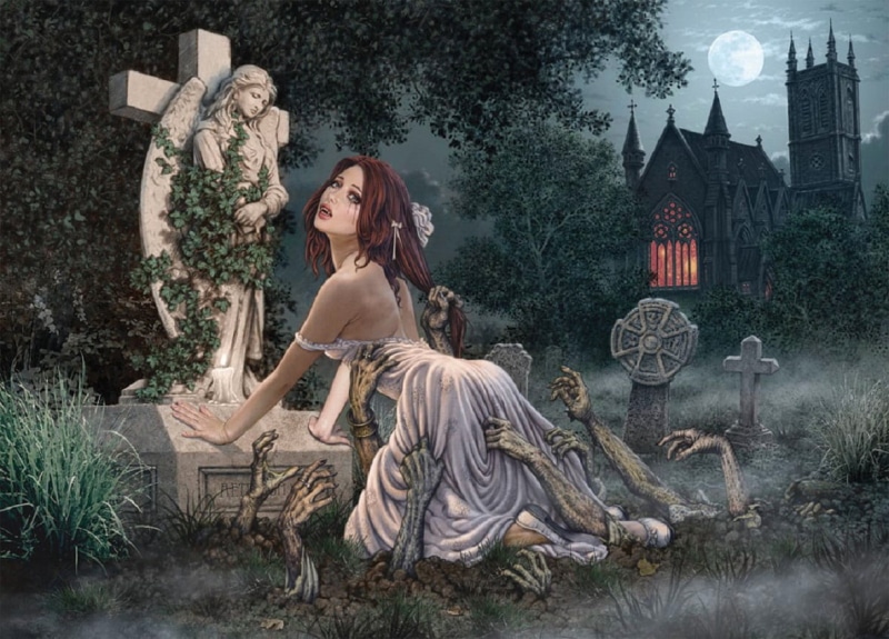 contemplation, dress, art, 480P, women, long hair, pretty, halloween, woman, young women, hairstyle, young adult, Earthward Bound, tree, sitting
