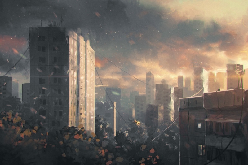 futuristic, residential district, 1080P, application, cityscape, architecture, game, city, artwork, outdoors, no people, office building exterior, day