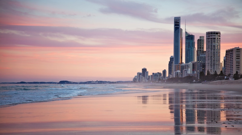 ocean, near, modern, urban skyline, backlit, nature, skyline, building exterior, financial district, sunrise, travel, skyscraper, horizon, dusk, panoramic