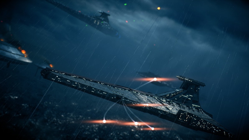 Star Wars Battlefront II (2017), Star Wars, Missile, Kamino (Star Wars), Venator-class Star Destroyer, Water, 1080P