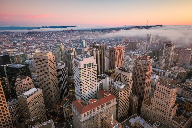 San Francisco, urban Skyline, landscape, View, travel destinations, Skyscrapers, Financial District, building, rush, city life, city, downtown District