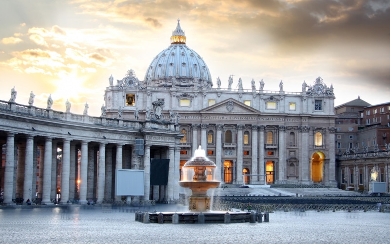Rome, St. Peters Basilica, outdoors, dome, beige, 1080P, travel destinations, cloud - sky, government, cityscape, nature, history, city, building exterior