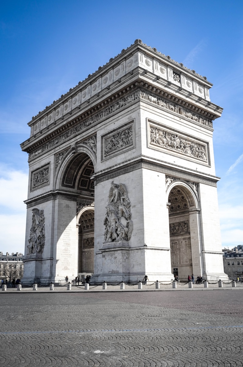 paris - France, low angle view, champs elysées, travel, avenue, memorial, building exterior, architecture, europe, bas relief, 4K, triumphal arch, incidental people
