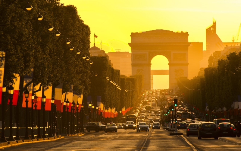 building, photography, Arc de Triomphe, Paris, city, cityscape, Champs-Élysées, urban, 2K, street, architecture