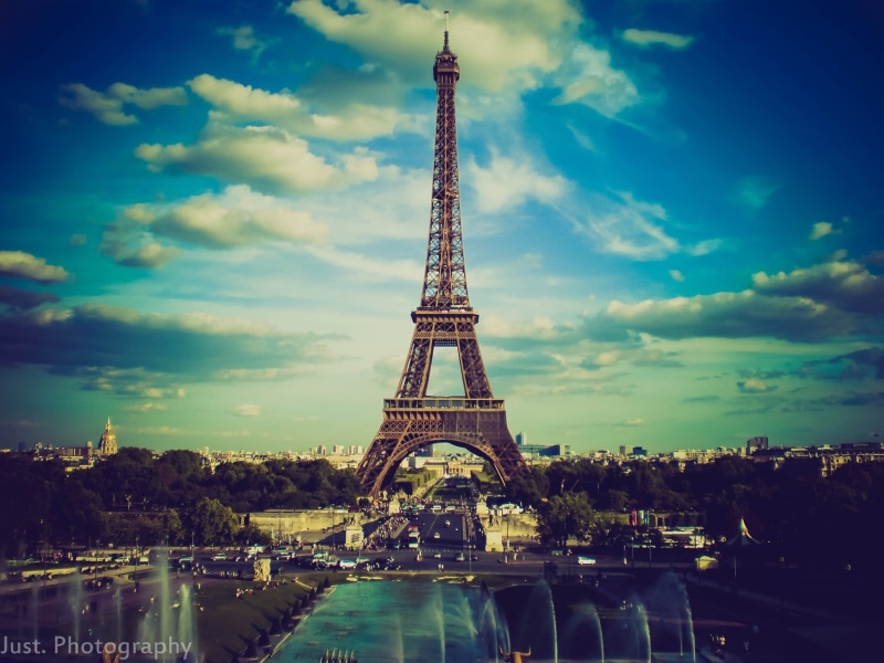 the past, Eiffel Tower, iron - metal, metal, eiffel, architecture, cloud - sky, travel, water, city, 720P, tourism, outdoors, Paris, no people, travel destinations