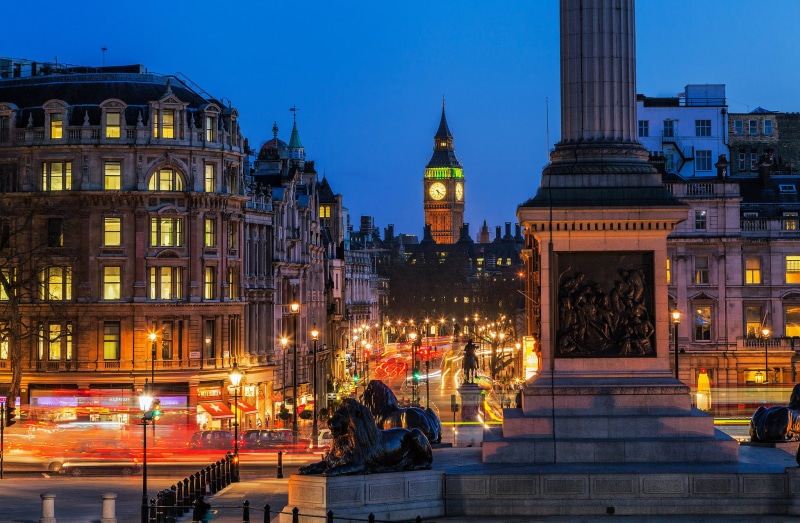 dusk, clock tower, UK, nature, city life, ben, tower, building, night, Great Britain, the city, Nelsons Column, attractions, outdoors, England, travel destinations