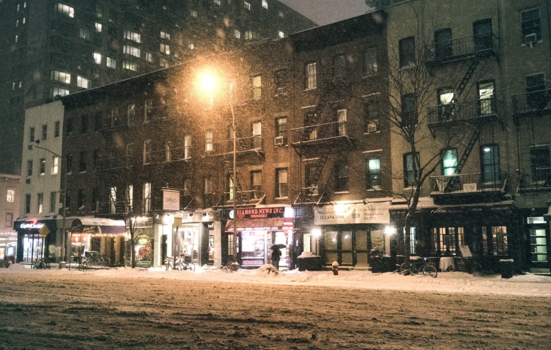 America, nature, town, tree, architecture, people, USA, NYC, Snow, cold temperature, built Structure, snowstorm, Manhattan, night, old, New York, concrete
