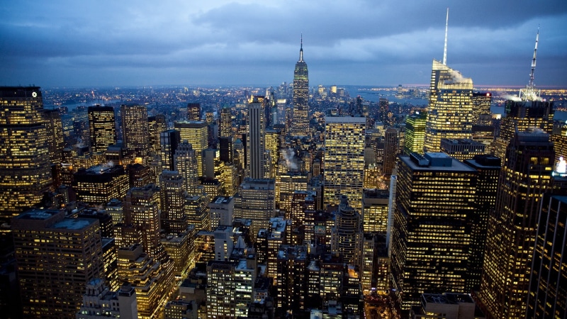 skyline, travel, tower, building exterior, financial district, night, spire, outdoors, illuminated, lights, travel destinations, sky, no people, city, office building exterior