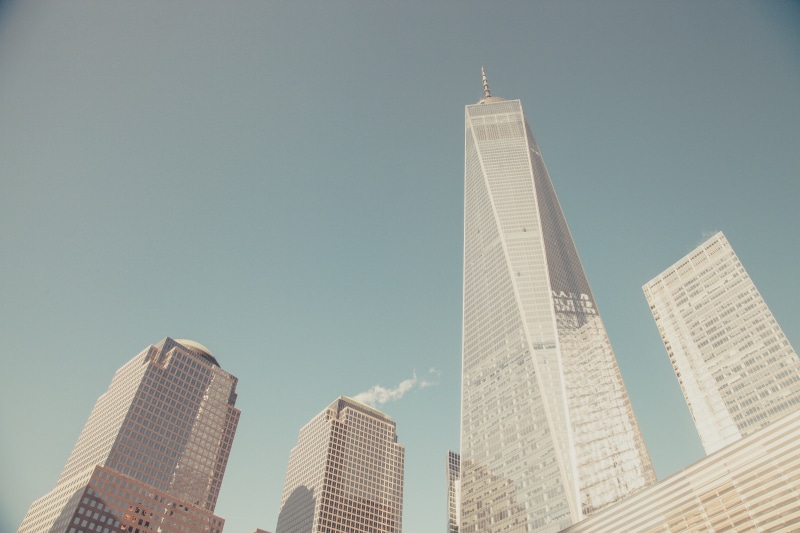 no people, rise, office, sky, tower, low angle view, travel destinations, blue, clear sky, spire, building, office building exterior, financial district