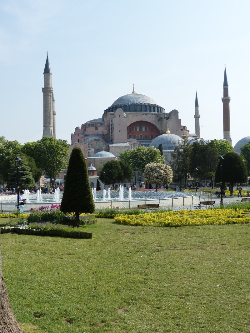 turkey, water, fountain, day, outdoors, late antiquity, history, hagia sophia, plant, places of interest, building, travel destinations, nature, tourism