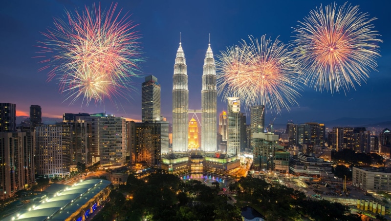 Fireworks, Malaysia, Photography, 1080P, Colorful, Kuala Lumpur, City